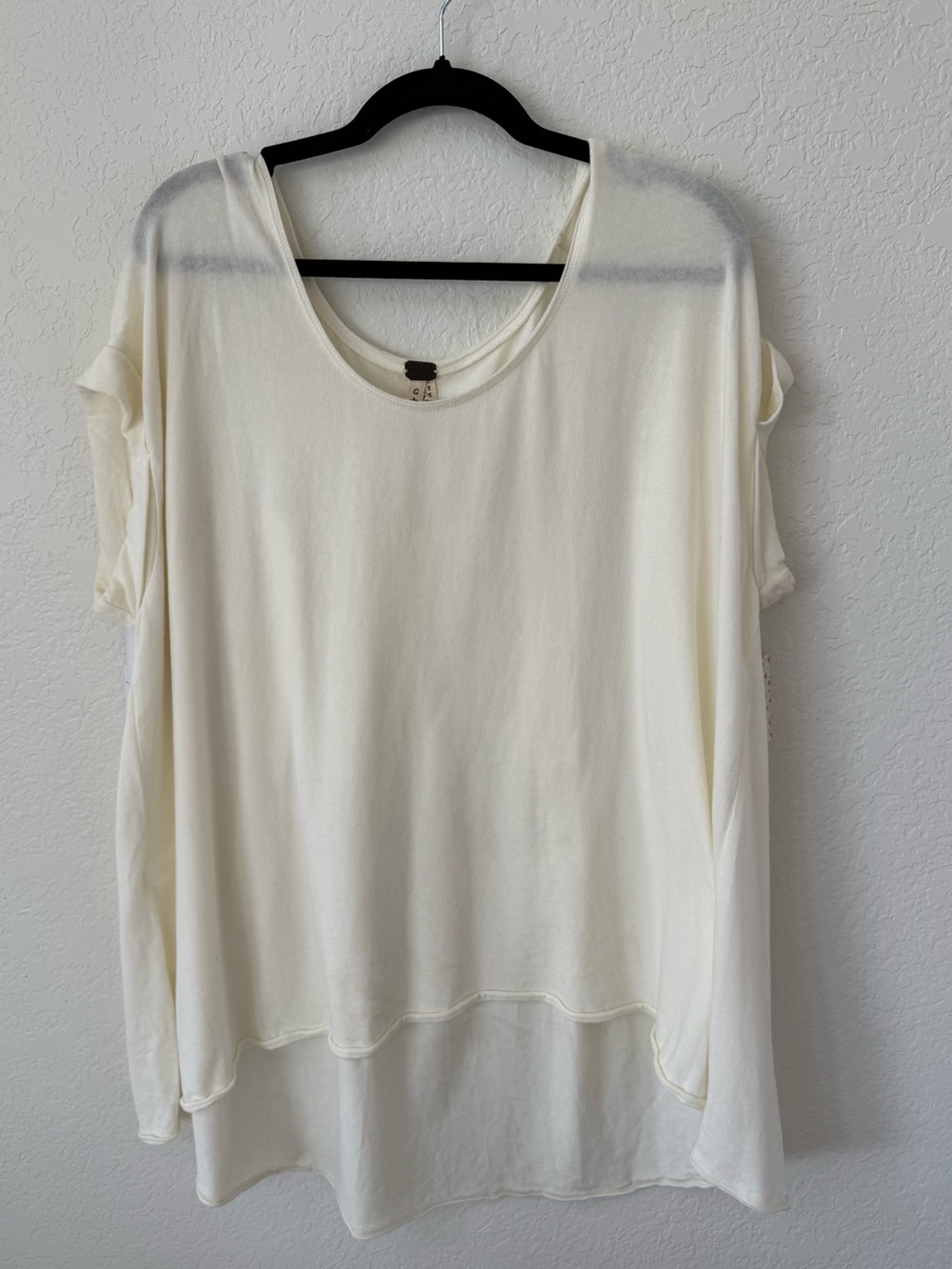 Free People. We The Free Cream Scoop Neck Oversized Tunic